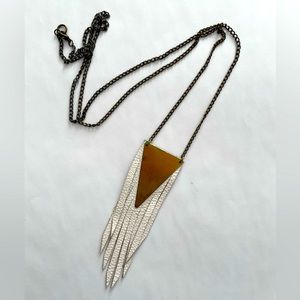 White Leather Fringe Necklace